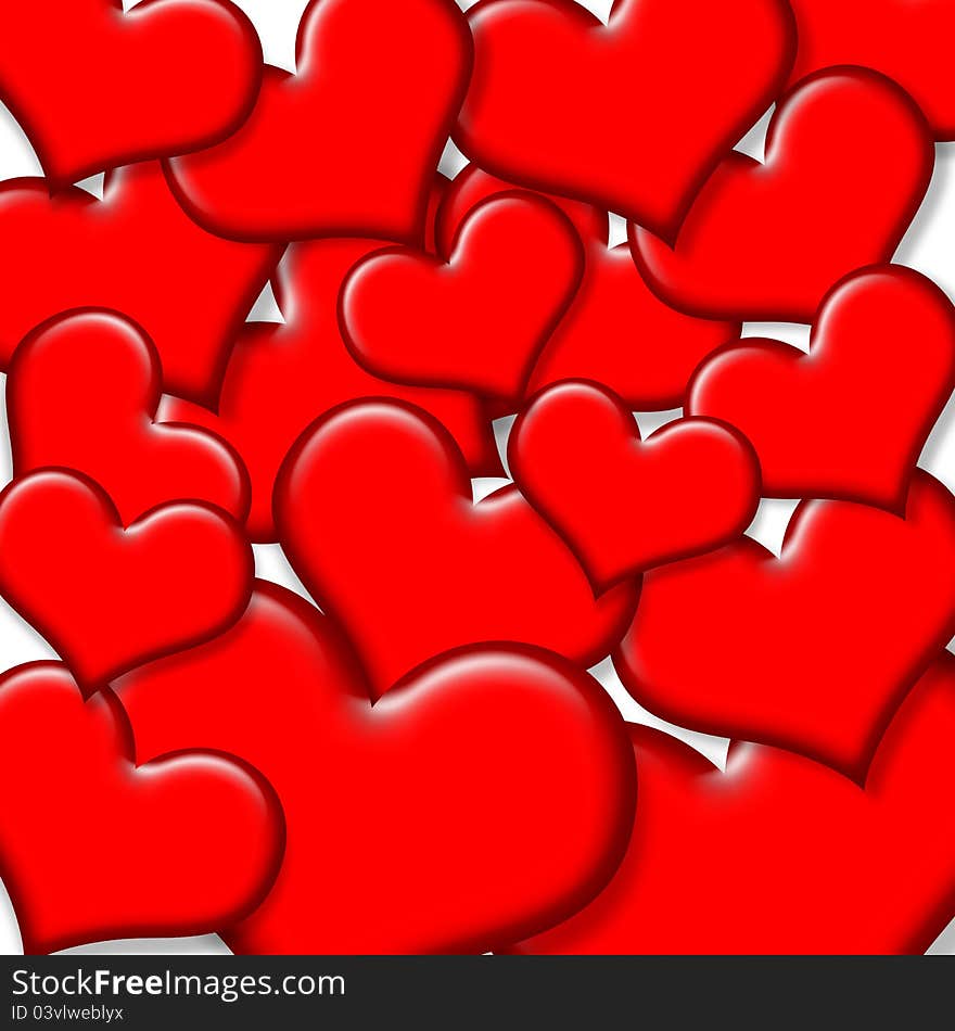 Red Hearts Background