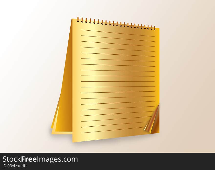 Golden luxury in writing. Notepad