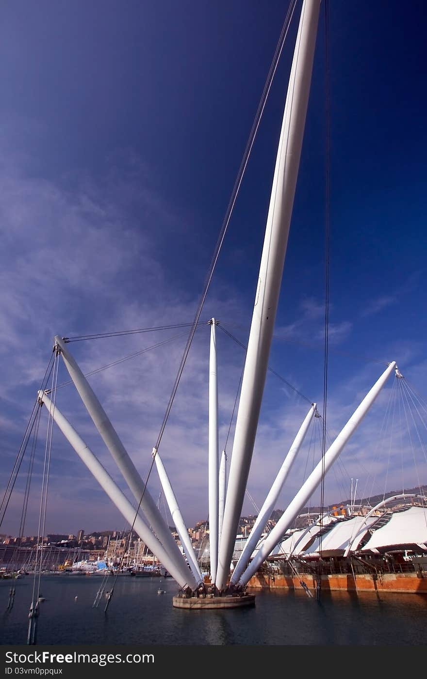 Ancient harbor in Genoa, italy