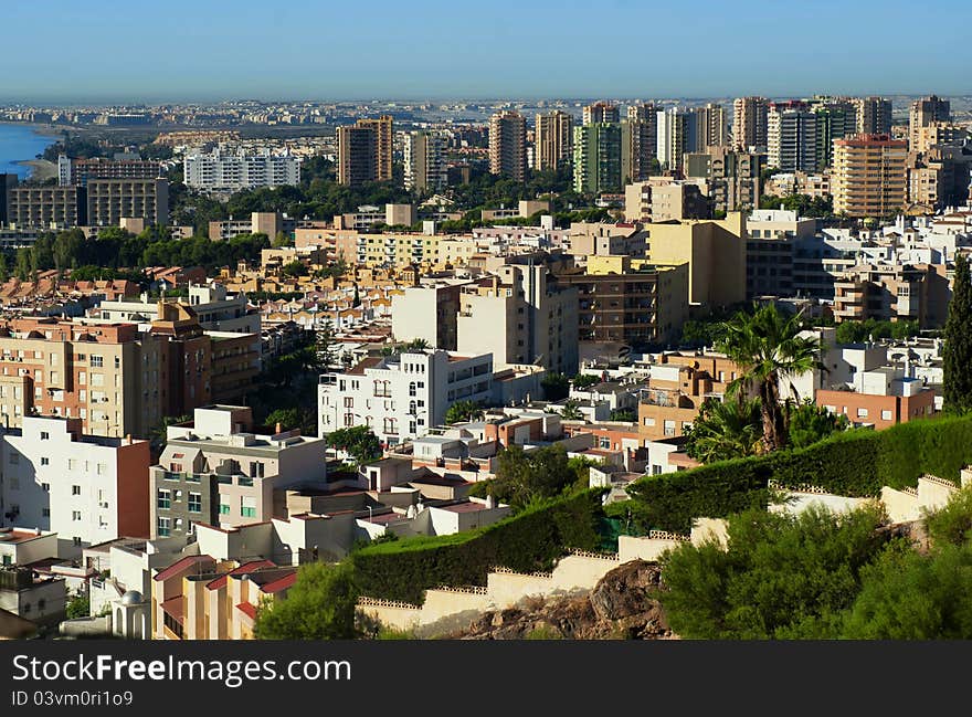 The top view of the cityscape of a small town