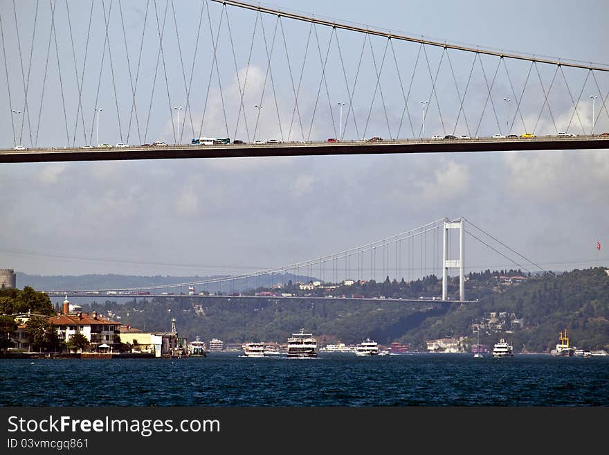 Bosporus bridges in Istanbul, Turkey