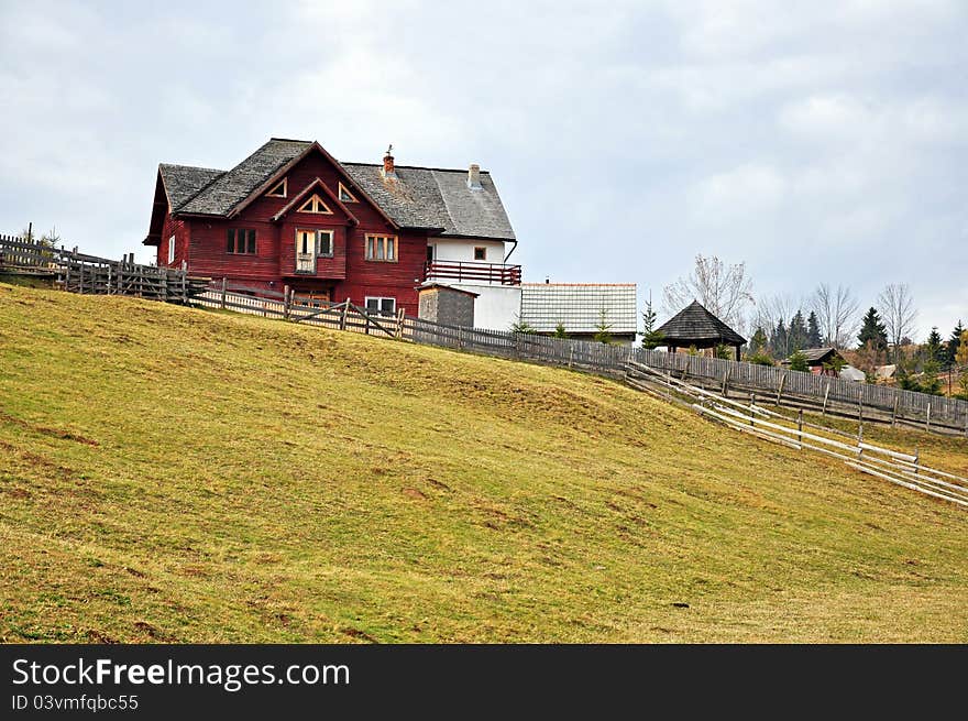 Beautiful wooden cottage in Transylvania mountain forest. Beautiful wooden cottage in Transylvania mountain forest