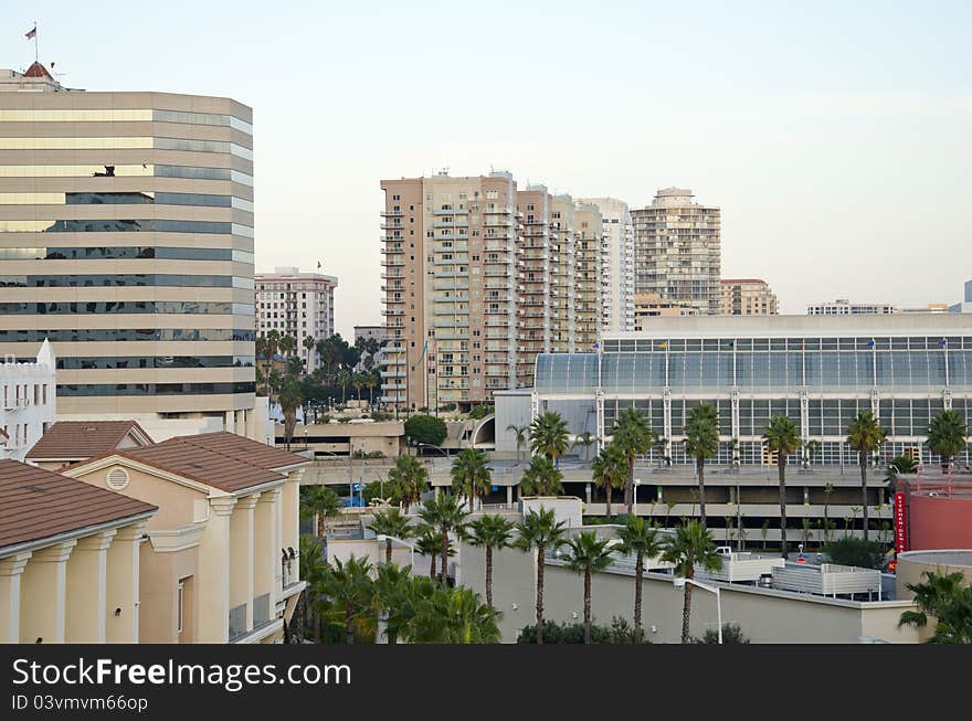 Rooftop View of Buildings in downtown Long Beach, California. Rooftop View of Buildings in downtown Long Beach, California