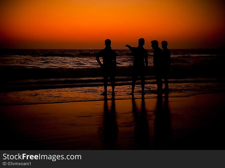 Sunset or sunrise at beach