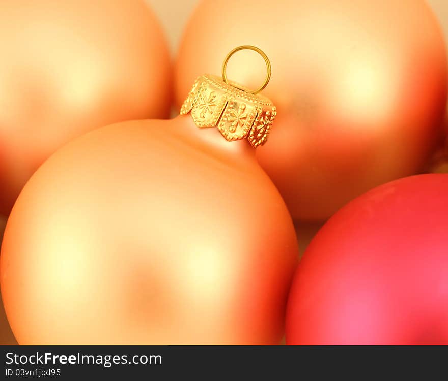 Round Gold and Red Christmas toys