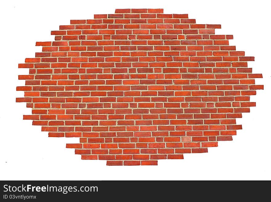 Brick wall with a oval edge shape