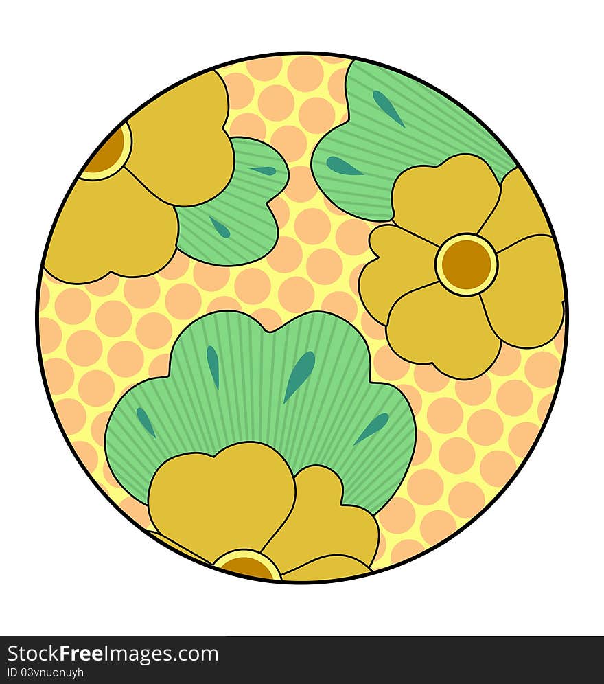 Japanese ornament in a circle