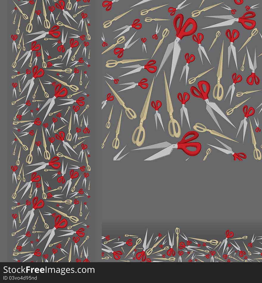 Beauty Salon Scissors  Seamless Pattern