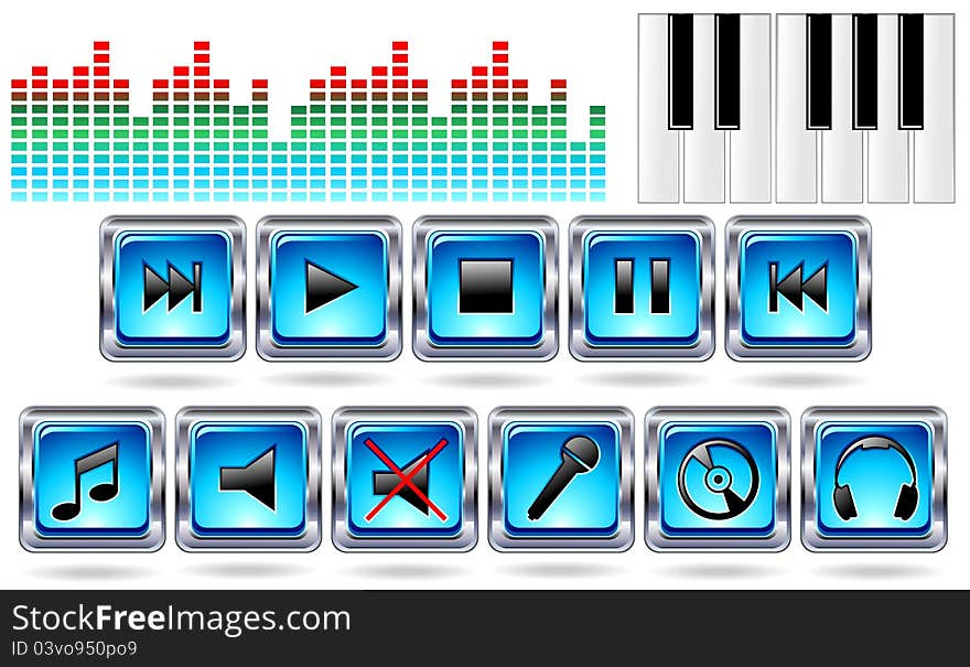 A Set of Music Icons and Symbols. A Set of Music Icons and Symbols