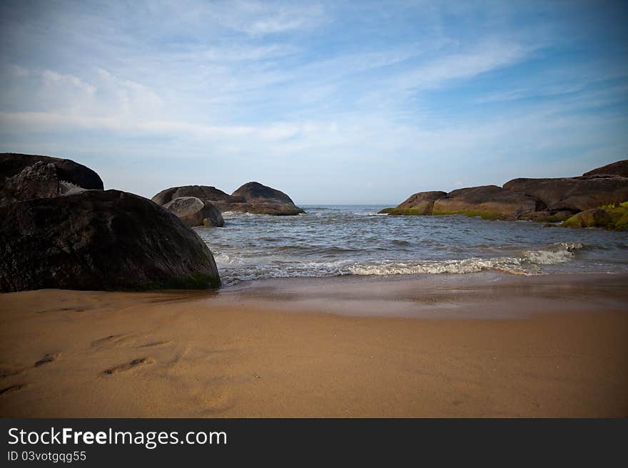 Rocks by beach