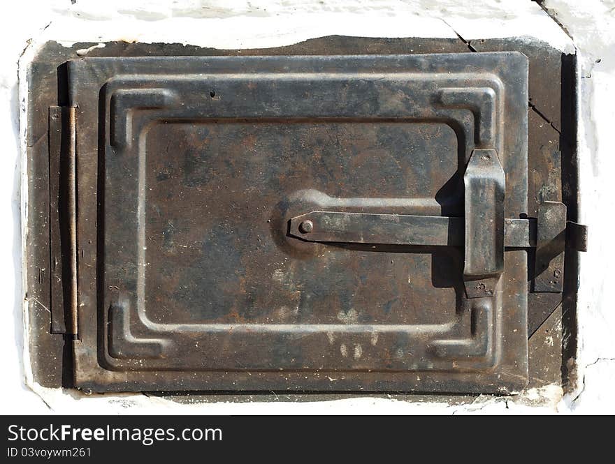 Traditional old oven door, raw