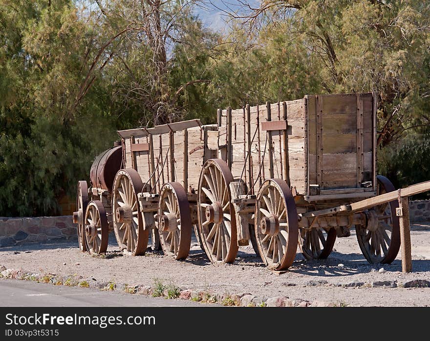 Train of wagons by Death Valley California used for moving goods. Train of wagons by Death Valley California used for moving goods