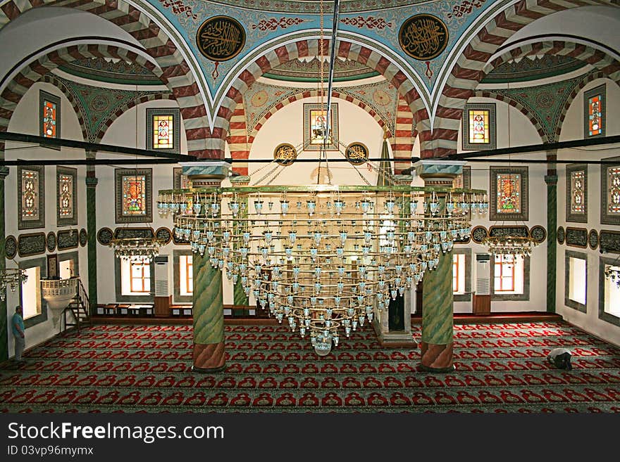 Interior of Carsi Mosque in Trabzon,Turkey. Interior of Carsi Mosque in Trabzon,Turkey