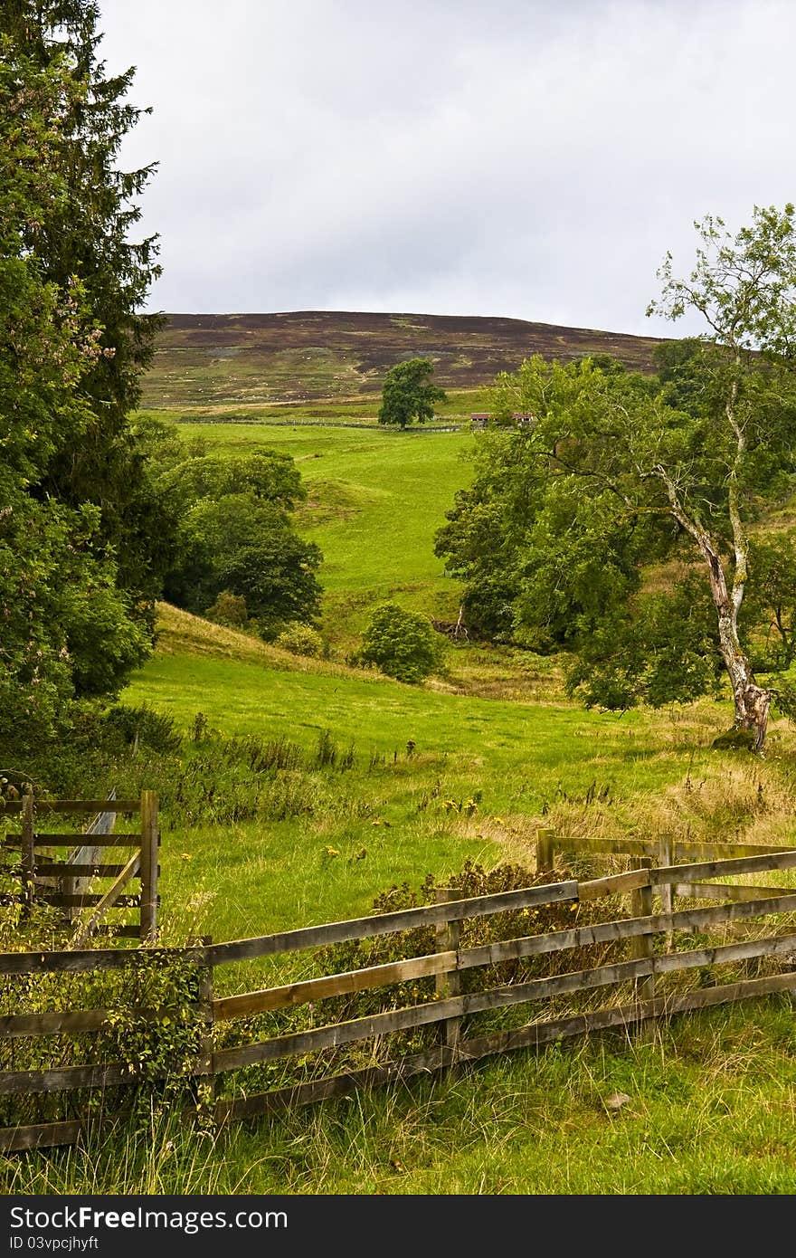 Farm land and hills in perthshire scotland. Farm land and hills in perthshire scotland