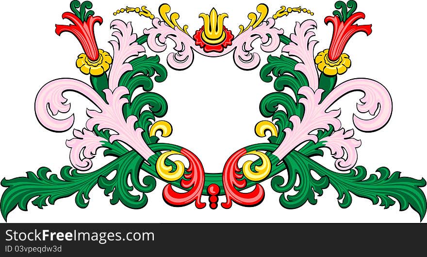 Illustration of vintage color frame. Illustration of vintage color frame