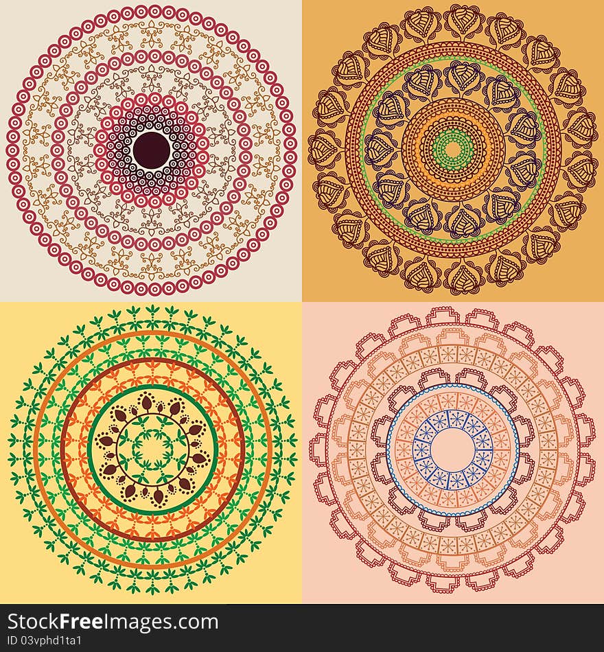 Colourful Henna Mandala