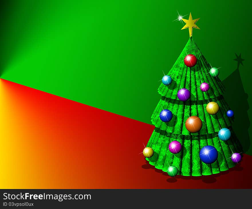 3d Stylized Christmas Tree Background. 3d Stylized Christmas Tree Background