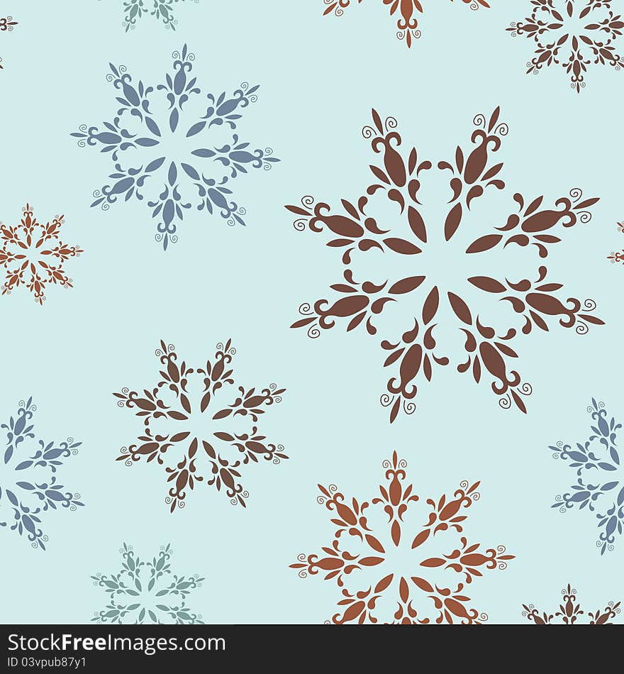 Seamless pattern with snowflakes