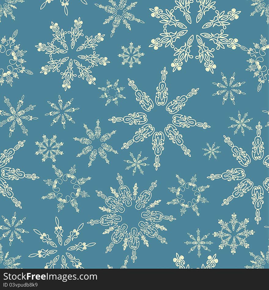 Seamless pattern with snowflakes. Vector illustration