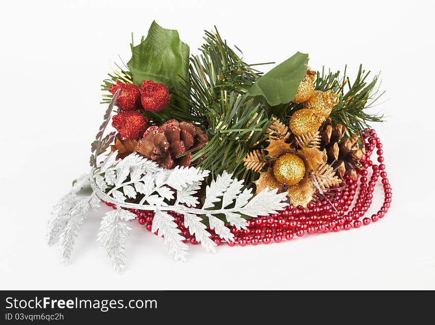 Christmas decoration on white background