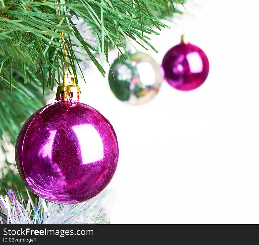 Christmas decoration on white background