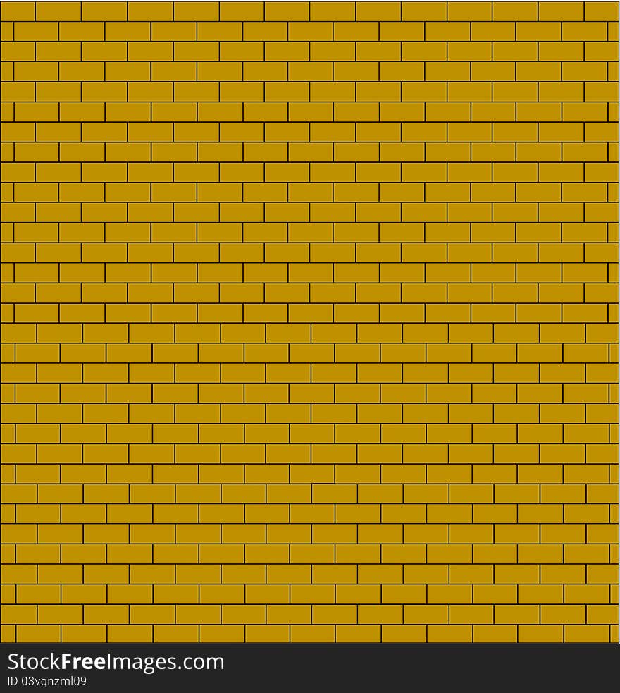 Brick wall testure yellow color isolated