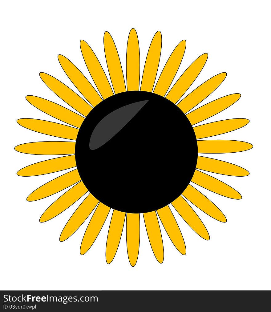 Yellow Flower Symbol On The White