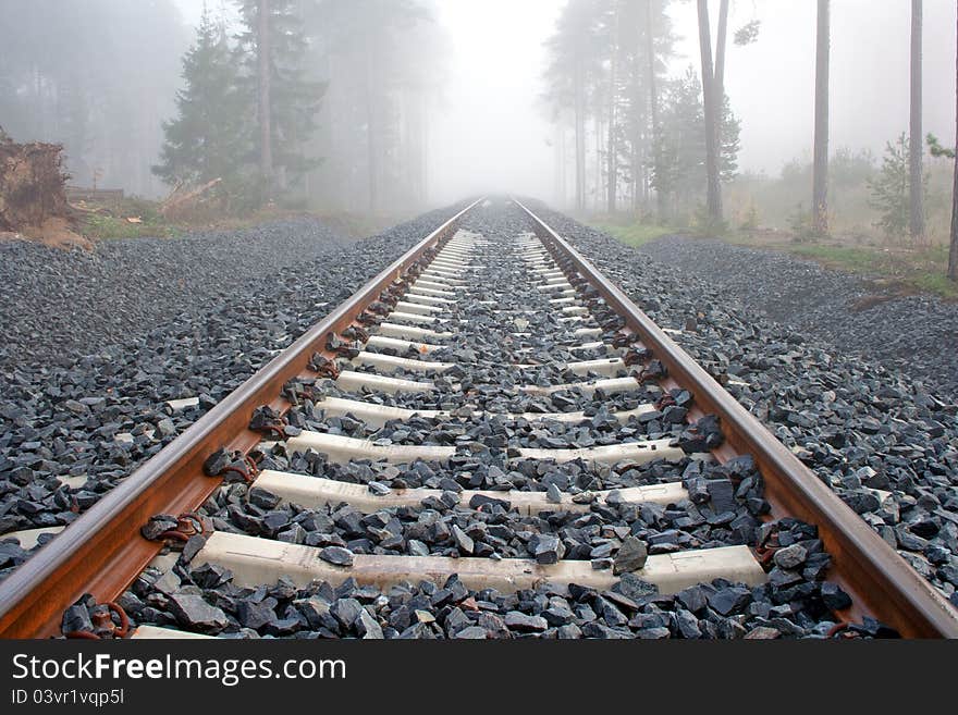 Foggy railroad