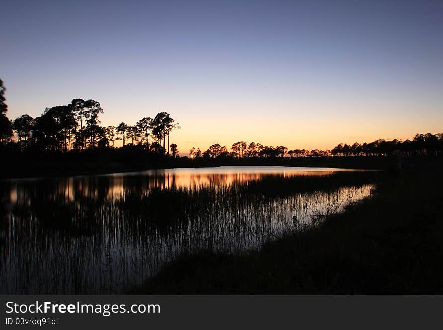 Pond at Sunset