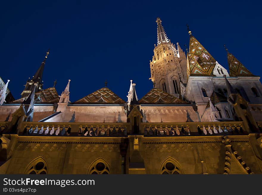 Christian cathedral in night Budapes