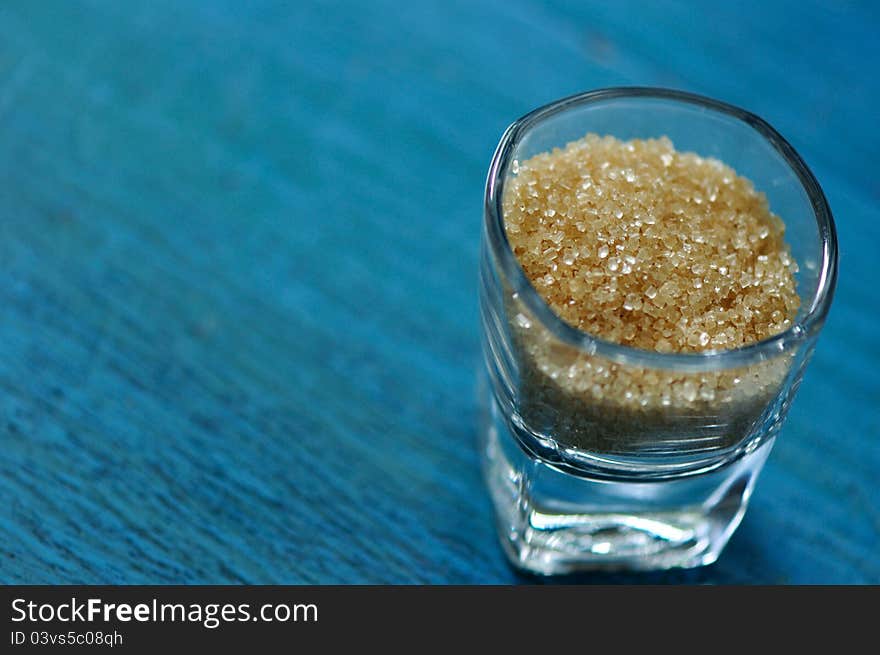 Brown sugar in glass