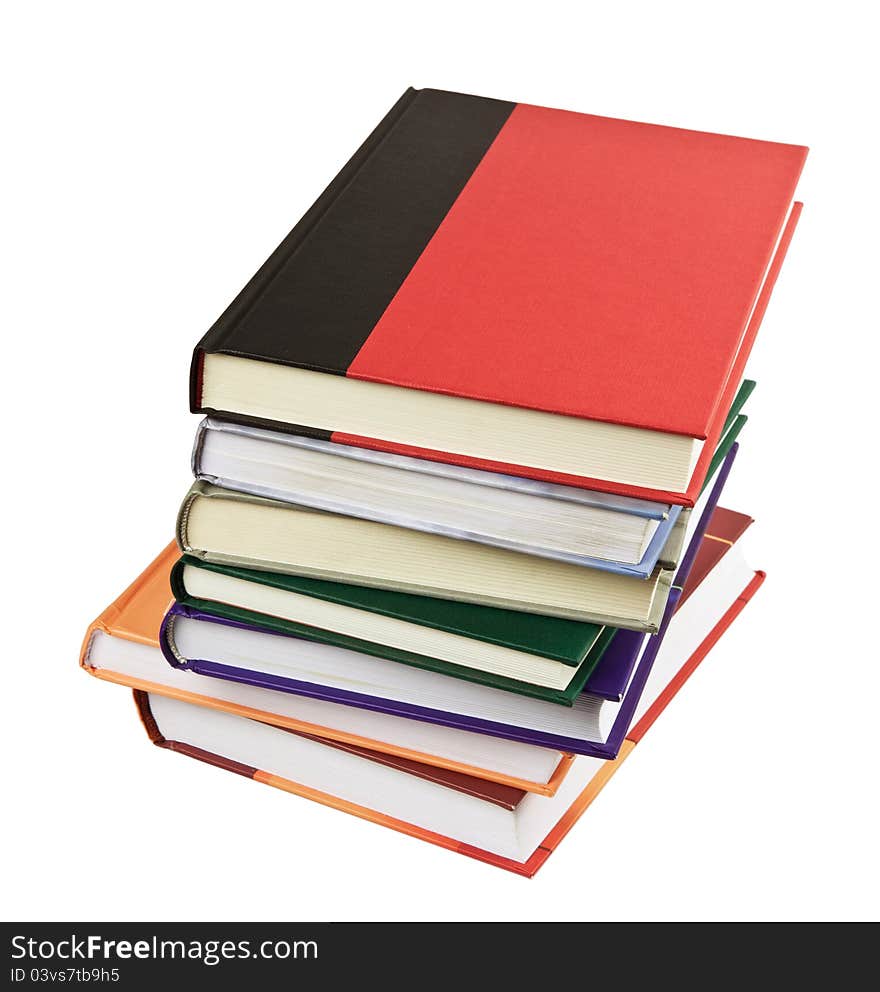 Books pile isolated on white