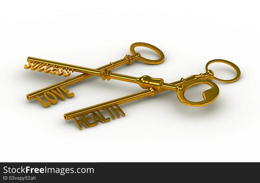 The abstract image of the three magic keys. The abstract image of the three magic keys