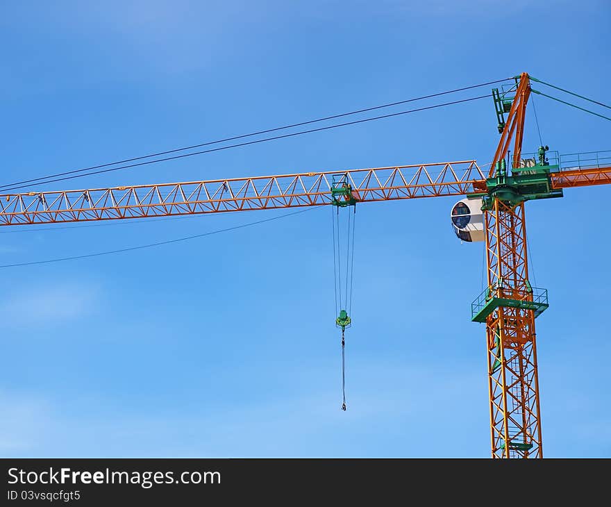 Just crane and blue sky