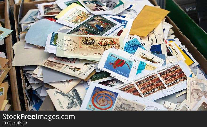 Postage stamps.