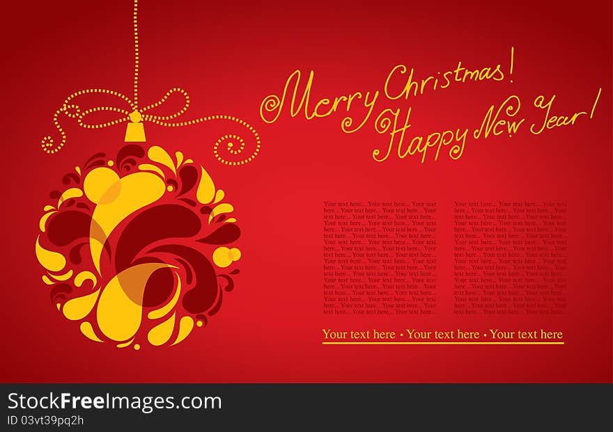 Vector decorative Christmas background with ball (from my Christmas collection )