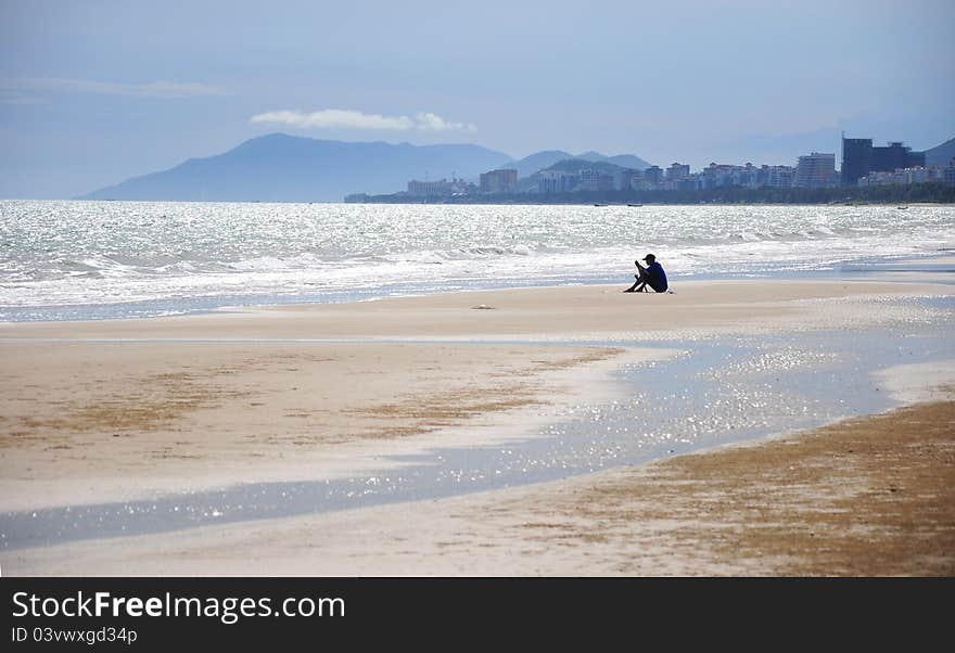 Fisherman on shore