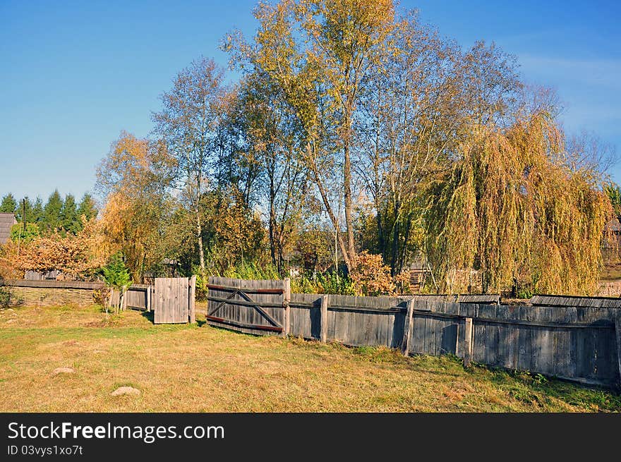 Traditional wooden fence from transylvania