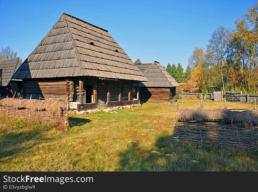 Transylvania village specific with wooden house. Transylvania village specific with wooden house