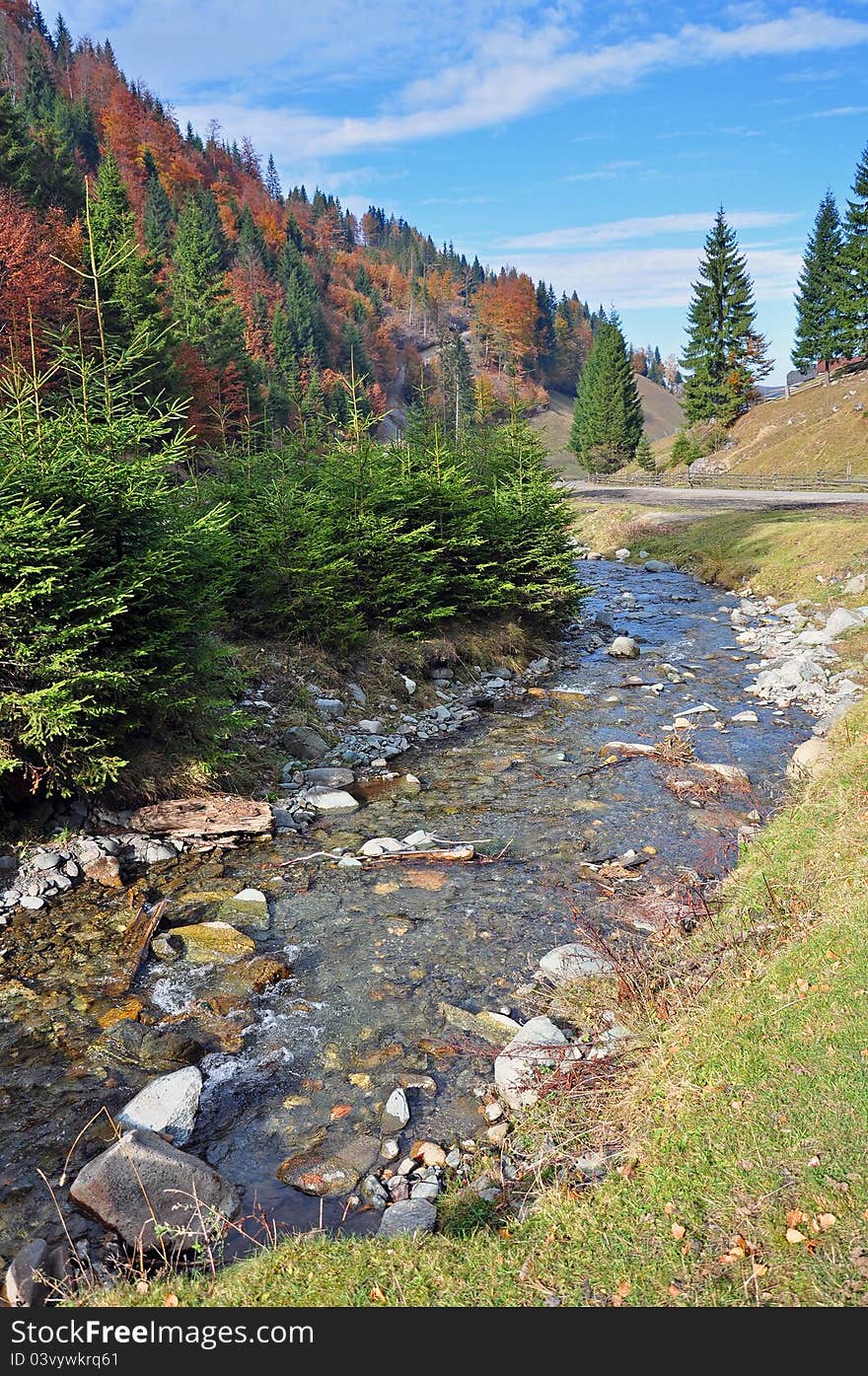 Still river in evening autumn time. Still river in evening autumn time