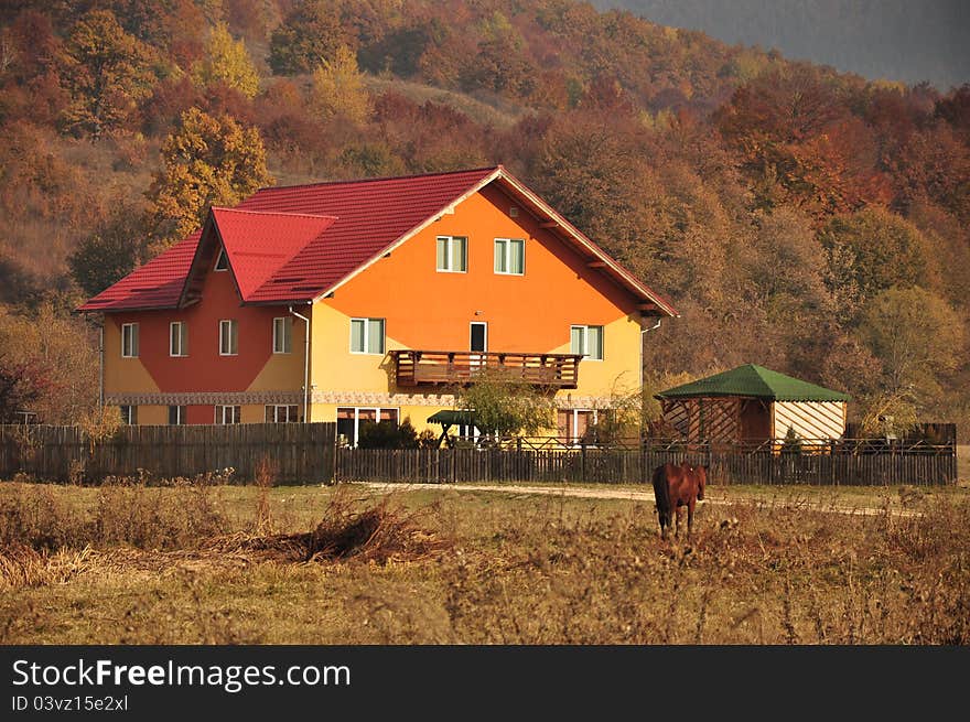 Rural accommodation in a village under the forest at high altitude. Rural accommodation in a village under the forest at high altitude