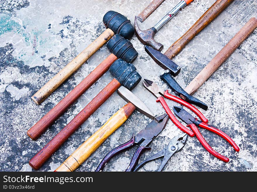 Craft tool. Placed on a cement floor. Craft tool. Placed on a cement floor.