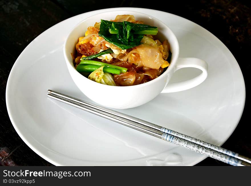 Local Thai food - noodles with chicken