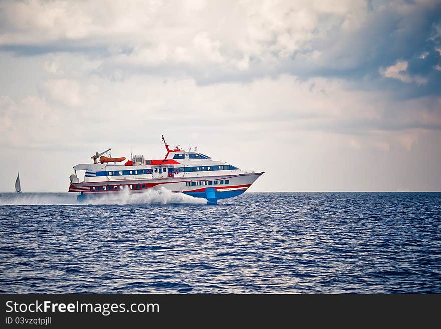 Ferry crossing sea