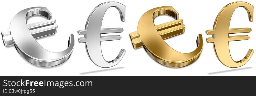 Golden And Silver Euro Signs