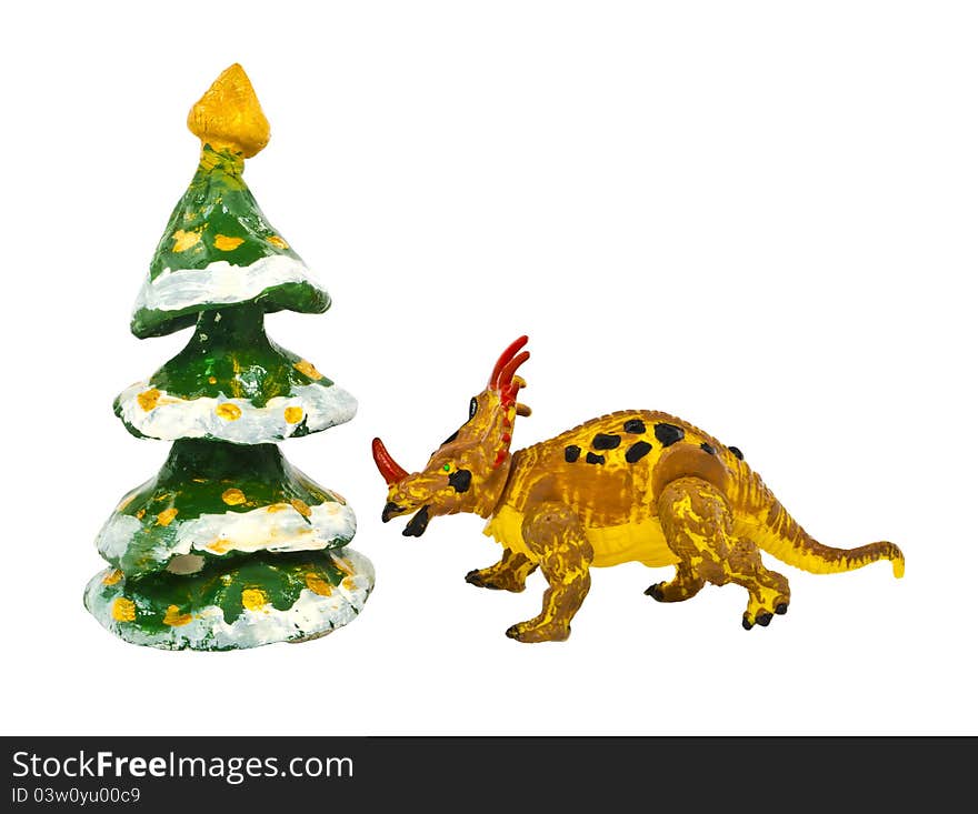 Symbols of New Years (fir and dragon) were photographed using studio's white background. Symbols of New Years (fir and dragon) were photographed using studio's white background