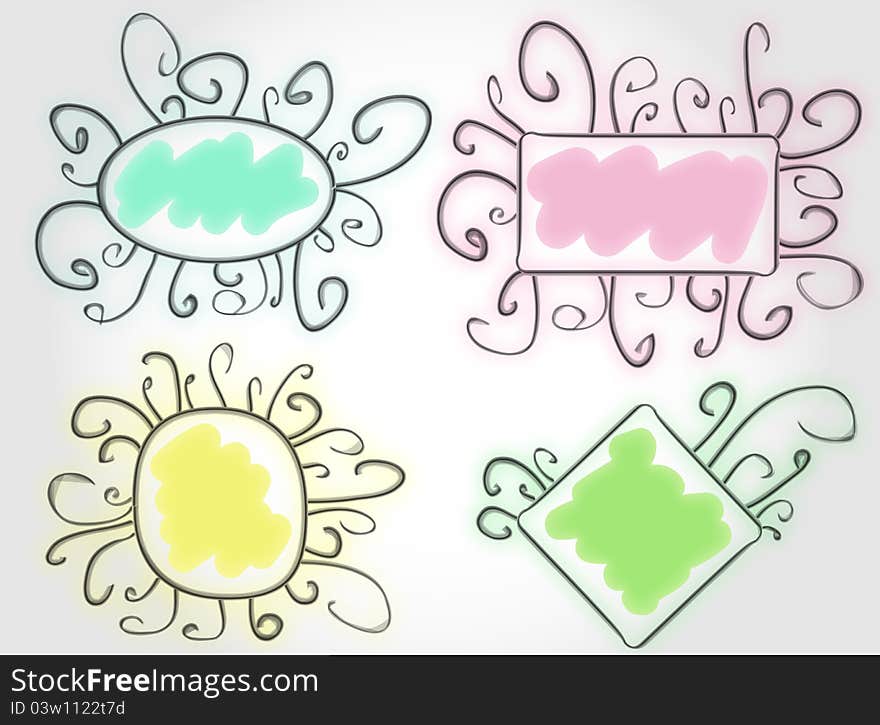 Funny colorful vector frames