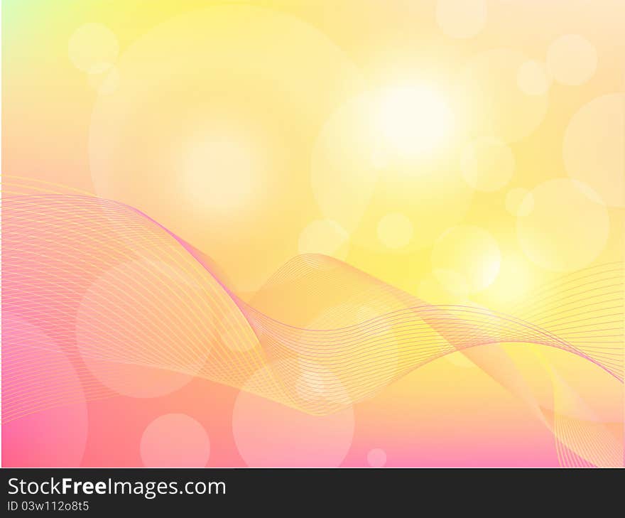 Vector colorful abstract background with bokeh and lines. Vector colorful abstract background with bokeh and lines