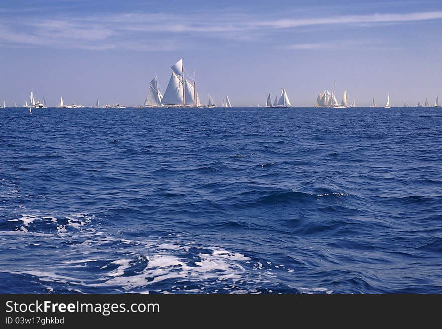 Old time sails regatta in st. tropez, france