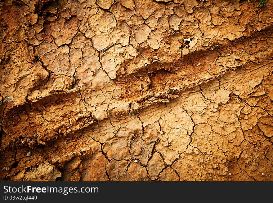 Dry and crispy soil road. Dry and crispy soil road.